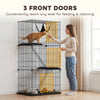 3-Tier Cat Cage Indoor, Detachable Metal Wire Kennel withwith Hammock, Platform, Tray and Cushion for 1-2 Kittens