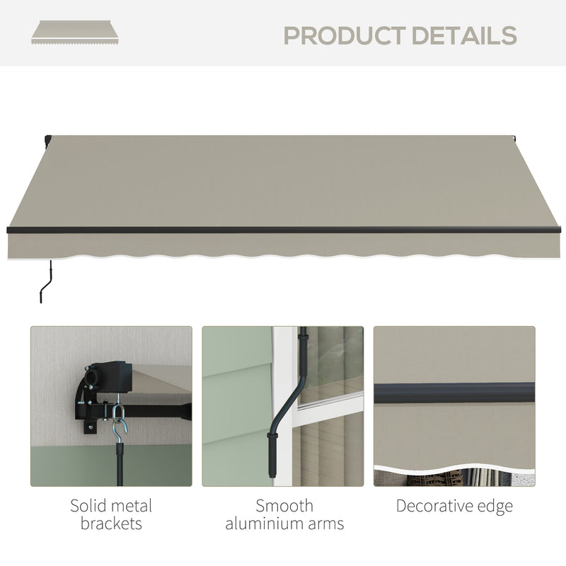 13' x 10' Retractable Awning, 280gsm UV Resistant Sunshade Shelter, for Deck, Balcony, Yard