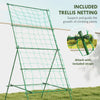 Cucumber Trellis for Climbing Plants, Adjustable A-Frame Garden Trellis with Climbing Net, 20 Metal Clips, 4 Net Straps