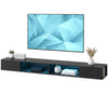 TV Stand with RGB LED Lights, Entertainment Center with Open Shelves for 75 Inch TV