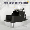 Panda Style XL Stainless Steel Cat Litter Box with Lid, Enclosed Kitty Litter Box with Scoop, 23.7
