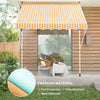 10x5ft Manual Retractable Awning, Patio Sun Shade Canopy Shelter with 5.6-9.2ft Support Pole, Water Resistant UV Protector, for Window, Door, Porch, Deck, Yellow