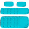 Outdoor 14pc Patio Rattan Sofa Set Cushion Polyester Cover Replacement Set - No Cushion Included Light Blue