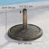 Round Patio Umbrella Base, 26 lbs Resin Umbrella Stand Base, Heavy Duty Patio Umbrella Holder, Bronze