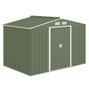 9.1'x6.4'x6.3' Garden Storage Shed w/ Foundation Kit Metal Tool Storage House w/ Double Doors, Light Green