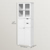Tall Bathroom Storage Cabinet, Floor Bathroom Cabinet with Adjustable Shelves, for Kitchen, Living Room, White