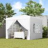 10' x 10' Pop-Up Canopy Tent with Sidewalls, Height-Adjustable, Carry Bag Included, for Outdoor, Garden, Patio, White