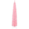 9ft Christmas Tree with Colourful DIY Synchronized LEDs, Hinged Pencil Xmas Tree with Remote, Daily Timer, White