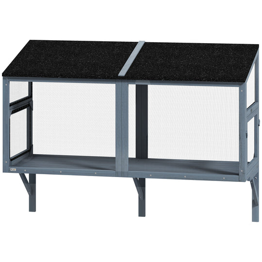 Catio Outdoor Cat Enclosure Expandable Wooden Cat House with 2 Doors for Window, 51.2
