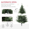 5ft Prelit Artificial Christmas Tree with 542 Tips, Warm White LED Lights, Steel Base, Hinged Xmas Tree, Auto Open