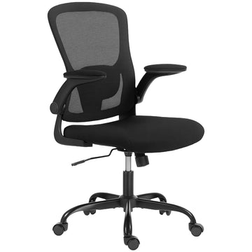 Ergonomic Mesh Office Chair with 4D Lumbar Support, Swivel Desk Chair with Flip-up Armrests, Tilt Function, Grey