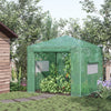 Portable Pop Up Greenhouse, Outdoor Walk-in Hot House with Roll-up Door & 2 Windows, 8' x 6' , Green