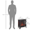 Electric Fireplace Heater, Freestanding Fireplace Stove with Realistic Flame Effect, Timer, Overheating Protection, 750W/1500W, Black