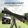 3-Seat Patio Swing Chair, Outdoor Canopy Swing Glider with Adjustable Shade, Black