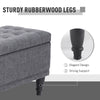 Storage Ottoman, Linen Fabric End of Bed Bench with Soft Close Lid, Button Tufted Storage Bench for Living Room, Entryway or Bedroom, 42