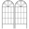 Metal Garden Trellis Pack of 2 for Climbing Plants, Arched Grid Trellis Panels, 20