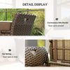 2-In-1 Outdoor Storage Bench, 29 Gallon Wicker Deck Box with Handles and Cushion, Tan