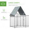Walk In Chicken Run, Large Galvanized Chicken Coop, Hen Poultry House Cage, Rabbit Hutch Metal Enclosure w/ Water-Resist Cover for Outdoor Backyard Farm, 9.9' x 3.5' x 5.6'