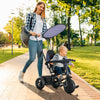 Qaba 6 in 1 Kids Tricycle with Removable Handlebar and Canopy, Navy Blue