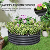 Galvanized Raised Flower Bed, 4 x 4 x 1.5 ft Outdoor Metal Raised Bed with Safety Edging and Gloves, Dark Grey