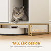 Cat Litter Box Enclosure with Tall Legs, Litter Mat, Fits Mots of Litter Box, 31.5