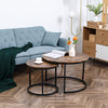 Nesting Coffee Tables Set of 2, Round Coffee Table with Metal Frame, Living Room Tables