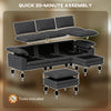 Sectional Sofa, L Shaped Sofa with Deep Seat, Movable Ottoman and Pillow-top Armrests