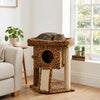 Cat Tree, Small Cat Tower with Perch, Scratching Post, Cat Condo, Toy Ball for Kitty, Leopard Print