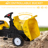 Ride on Tractor for Kids, Pedal Construction Car with Manual Control Bucket for 3 Year Old, Yellow