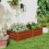 2' x 2' x 1' 2-Pieces Raised Garden Bed w/ Galvanised Steel Frame for Vegetables Flowers Herbs, Dark Brown Wood Effect