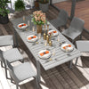 Aluminum Outdoor Dining Table for 6-8 People, Expandable Patio Table for Garden, Lawn, Balcony, Charcoal Grey
