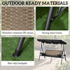 3-Seat Patio Swing Chair, Outdoor Canopy Swing Glider with Adjustable Shade, Black