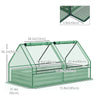 6' x 3' Metal Planter Box with Cover, Raised Garden Bed with Mini Greenhouse for Herbs, Vegetables, Green and Silver