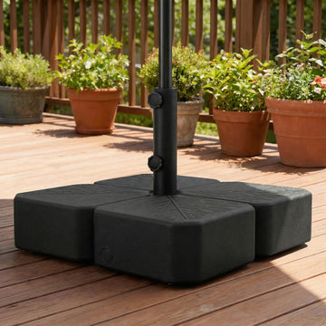 Patio Umbrella Base with Wheels & Brake Heavy Duty Outdoor Umbrella Stand Holder for for 1.5