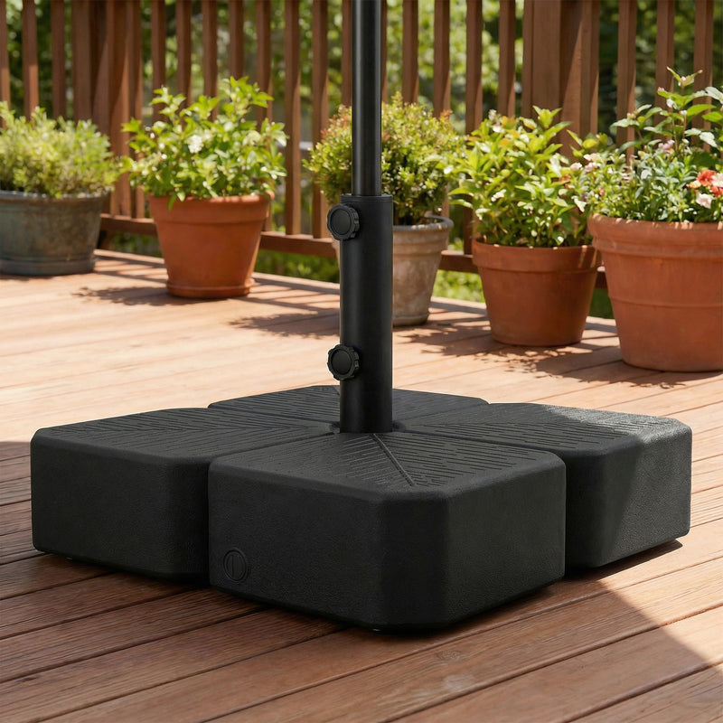 Patio Umbrella Base with Wheels & Brake Heavy Duty Outdoor Umbrella Stand Holder for for 1.5
