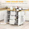 Rolling Kitchen Cart on Wheels with Drop Leaf, Kitchen Island with 3 Drawers, Solid Wood Top and Towel Rack