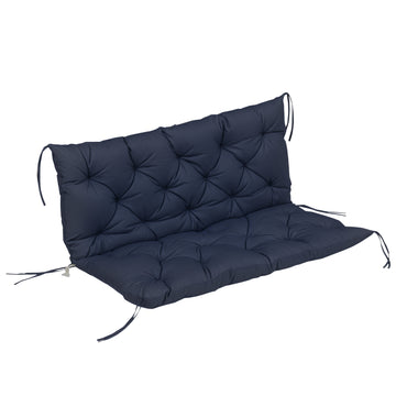 2 Seater Garden Bench Cushion, Soft Thick Outdoor Non-Slip 2 Seater Soft Pad With Backrest for Garden Patio, 52