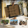 Folding Garden Chairs Set of 2, Reclining Zero Gravity Chair, Sun Lounger with Cushion and Headrest, Khaki