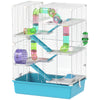 6 Tier Hamster Cage w/ Tunnels and Tubes, Hut, Wheel, Food Dish, Water Bottle, Ramps, for Dwarf & Gerbil, Light Blue