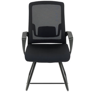Desk Chair, Desk Chair No Wheels with Mesh Back, Lumbar Support, Metal Base for Reception, Conference