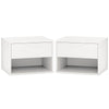 Floating Nightstand Set of 2, Wall Mounted Bedside Table with Drawer for Bedroom, White