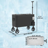 60-Qt Outdoor Patio Cooler Cart, Rolling Ice Chest with Adjustable Handle, Wheels, Bottle Opener, Drainage, Black