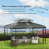 13' x 10' Gazebo Replacement Canopy 2 Tier Top UV Cover Pavilion Garden Patio Outdoor, Deep Grey (TOP ONLY)