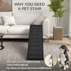 Pet Ramp Bed Steps for Dogs Cats Non-slip Carpet Top Platform Pine Wood 74
