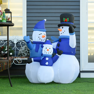 1.2M Tall Large LED Lighted Christmas Inflatable Snowmen Family Outdoor Indoor Holiday Decorations