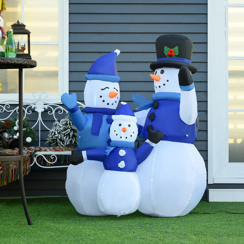 1.2M Tall Large LED Lighted Christmas Inflatable Snowmen Family Outdoor Indoor Holiday Decorations