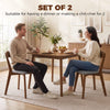 Dining Chairs Upholstered Linen-Look Kitchen Chairs Rubberwood Legs Set of 2 Grey and Brown