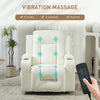 Swivel Massage Recliner Chair Rocker, Overstuffed Manual Reclining Sofa, PU Leather Rocking Chair with Side Pockets, Cup Holders, for Living Room, Nursery, Cream White