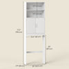 Over The Toilet Storage Cabinet, Freestanding 4-Tier Bathroom Organizer with Adjustable Shelf and 2 Doors, White