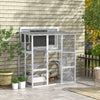 Outdoor Cat Enclosure Window Box with Weatherproof Roof, Bridge, Resting Box, Platforms, for 2 Kittens, White
